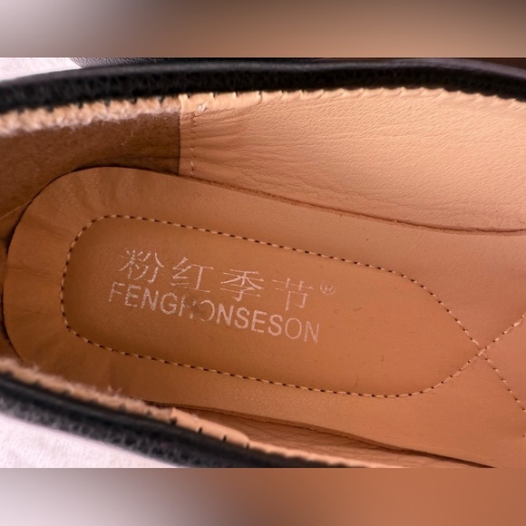 Fenghonseson black flats with gemmed buckles 39 (US 7.5 circle golden design - Picture 12 of 15
